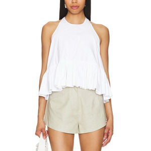 Azeeza 'Winston' White Cotton Top Size S